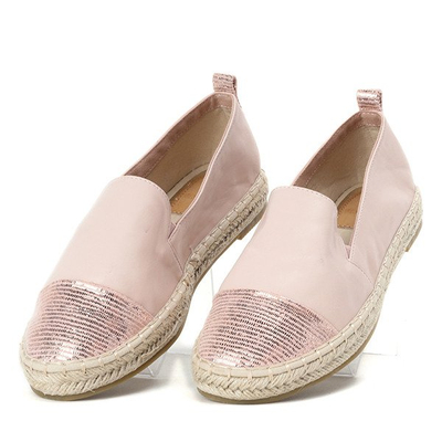 Różowe espadryle z ozdobnym noskiem Mackenzie - Obuwie