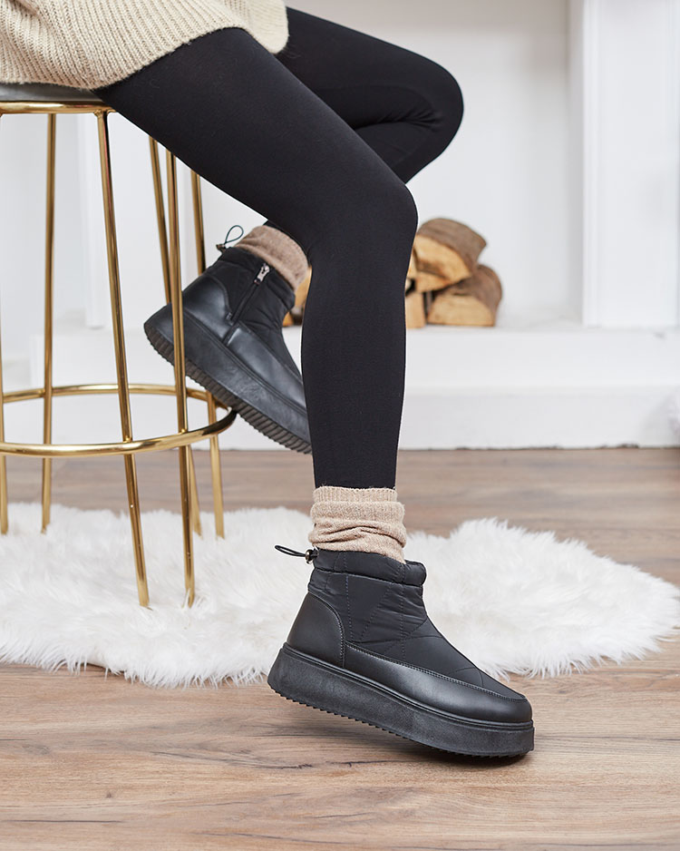 Royalfashion Sieviešu sniega zābaki melnā krāsā Fopinia