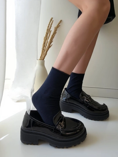 Royalfashion Women's Patent Moccasins Afidale