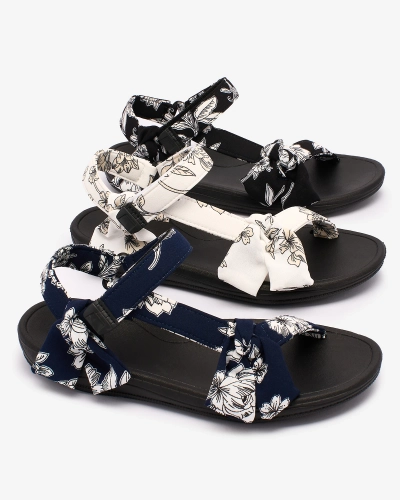 Royalfashion Women's sandals with print in black Andreti
