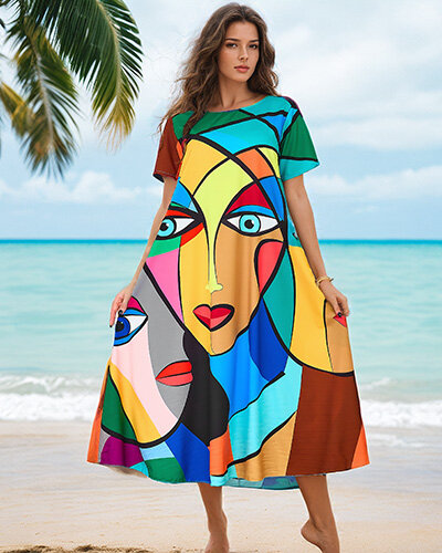 Royalfashion Women's patterned print dress