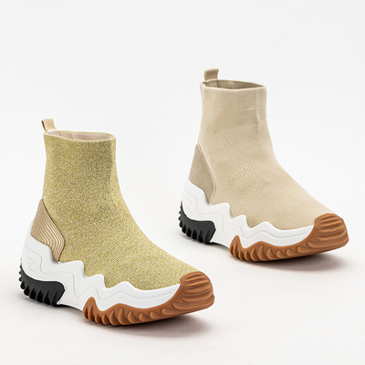 Gold Women's Tenera Glitter Thread Trainers - Footwear