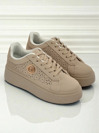 Women's platform sneakers Callista Royalfashion ecru eco-leather