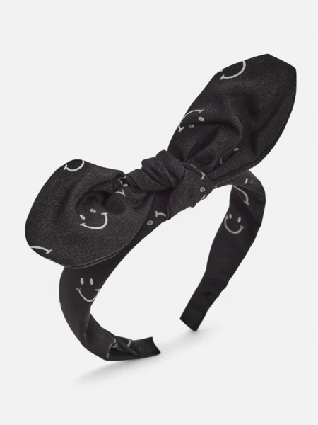 Royalfashion Lidhje flokësh për fëmijë me fjongo me print me fytyra të buzëqeshura