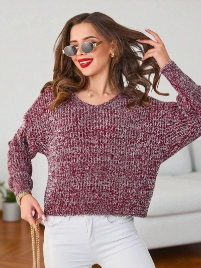 Royalfashion Women's sweater with shiny thread