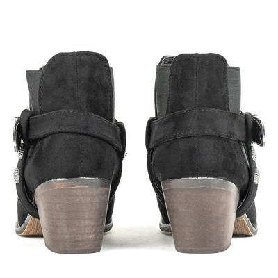 Black boots on a low post asiene cowboy boots - Footwear