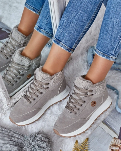 Royalfashion Women's Frozit Faux Fur Warmed Sneakers