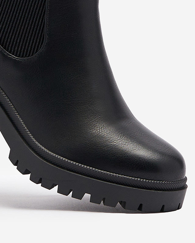 OUTLET Black women's boots on a post Foccillo- Footwear