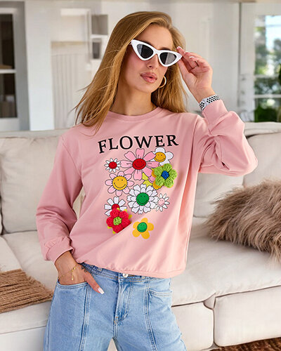 Royalfashion Women's Cotton Thin Print Sweatshirt