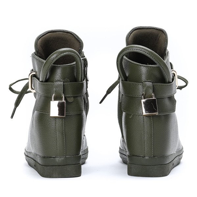 Green sneakers with an indoor wedge Sinnea - Footwear