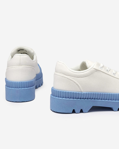 OUTLET Women's white sneakers with a blue sole Comp - Footwear