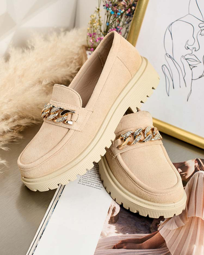 Royalfashion Women's eco suede moccasins with ornament Lehels