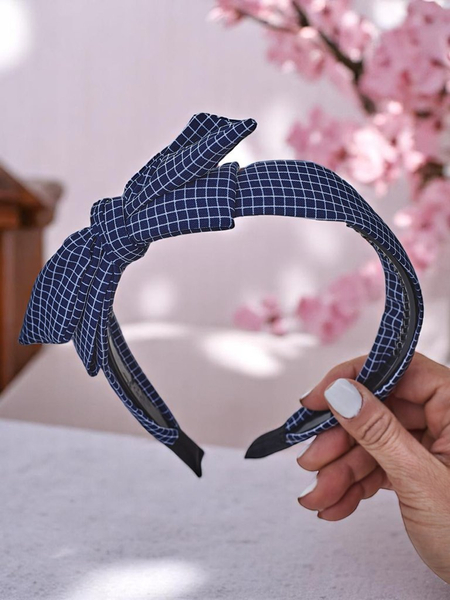 Royalfashion Hairband with a checked bow Gosia