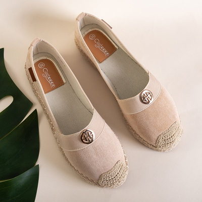 Beige women's espadrilles with flat heels Anatola - Shoes