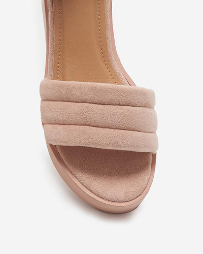 Rozā sieviešu ķīļveida sandales Okita - Shoes