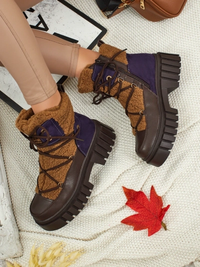 Женские ботинки-рабочие с мехом Cindora