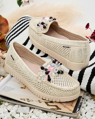 Royalfashion Sieviešu ažūra mokasīni ar pērlītēm Nasfali