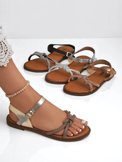 Royalfashion Naiste dekoratiivsete tsirkoonidega sandaalid Bella Shine