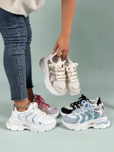 Royalfashion Women's Sporty Platform Sneakers Angello