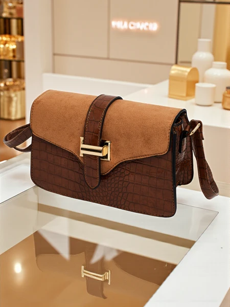 Patent Small Women's Faux Leather Handbag Sable Mist