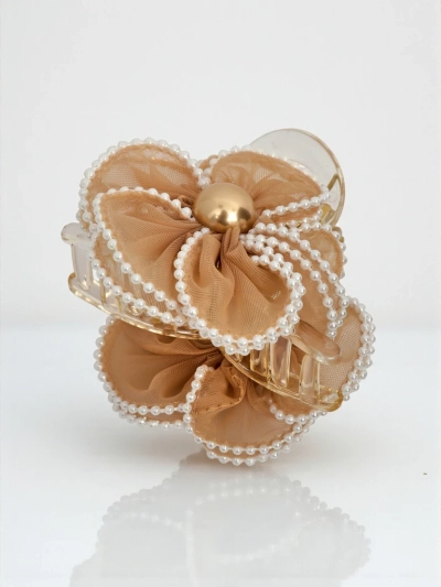 Royalfashion Hair Clip with Pearls and Tulle Flower