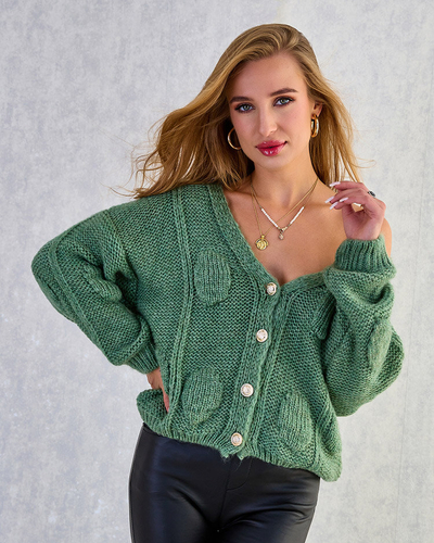 Royalfashion Women's knitted sweater with buttons