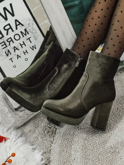 Women's Heeled Ankle Boots Velour Style Miss