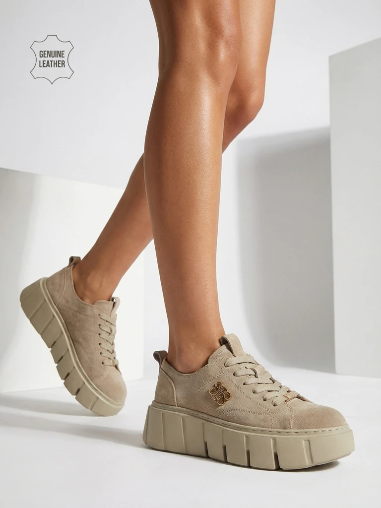 Women's Renos Natural Leather Sport Sneakers