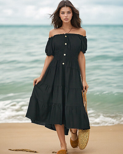 Royalfashion Sieviešu a'la spāņu kleita līdz ceļgaliem