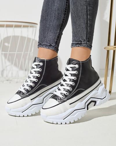 OUTLET Women's black insulated platform sports shoes a'la sneakers Retiha - Footwear