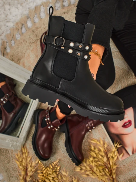 Women's High Eco-Leather Ankle Boots Pearl Mist