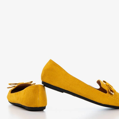 Mustard loafers with Shell bow - Footwear