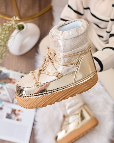 Royalfashion Sieviešu zelta sniega zābaki ar mežģīnēm Yevnoie