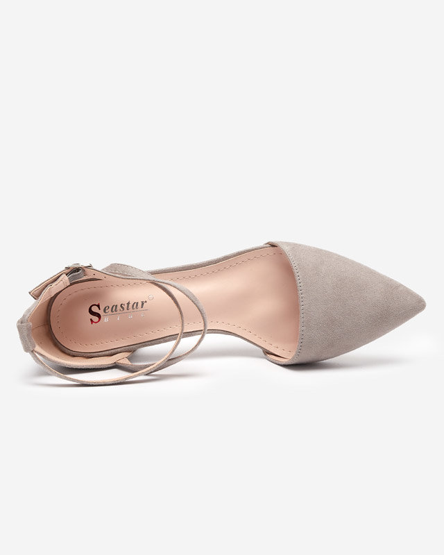 Women's gray sandals on a post Crisco - Footwear