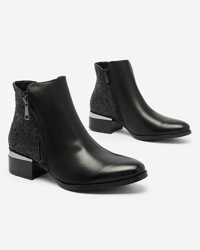 Royalfashion Black women's boots with brocade Brosec