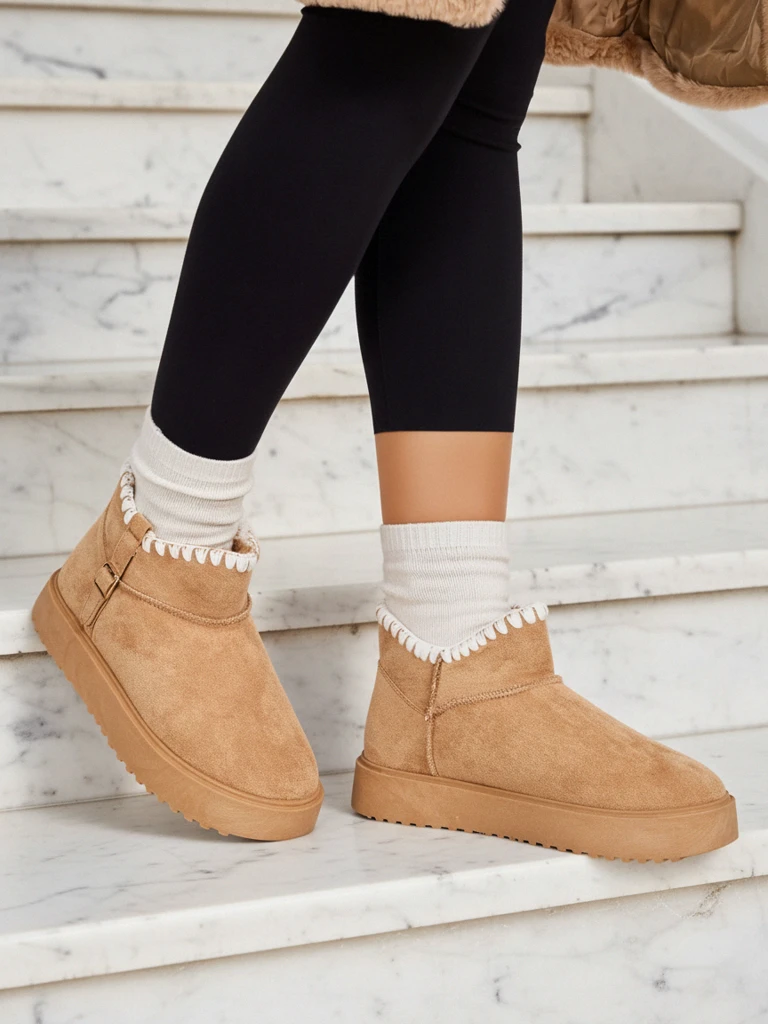 Royalfashion Short women's snow boot style boots Ewioz