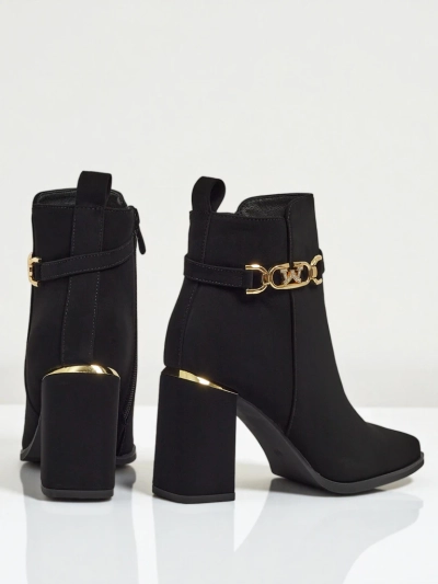 Женские ботильоны из эко-замши на каблуке Ostirena