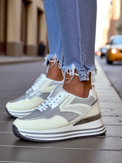 Royalfashion Women's Sneakers with Glitter Borovis