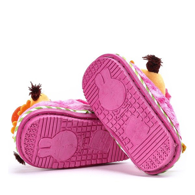Pink and green Pochi children's slippers - Footwear