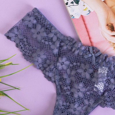 Ladies' purple lace thong - Underwear