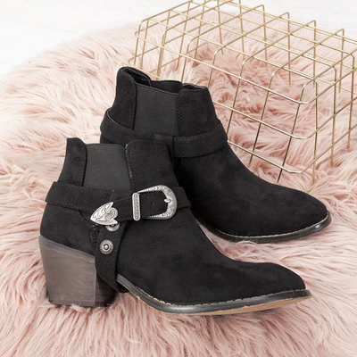 Черные сапоги на низком постаменте asiene cowboy boots - Обувь