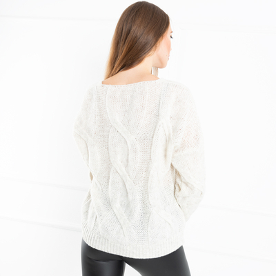 Beige women's sweater - Clothing