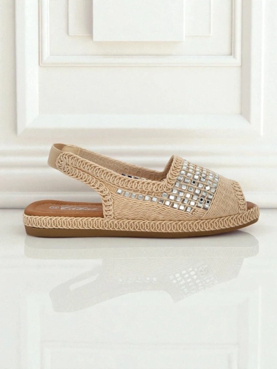 Women's espadrille sandals with rhinestones Belle Sparkle