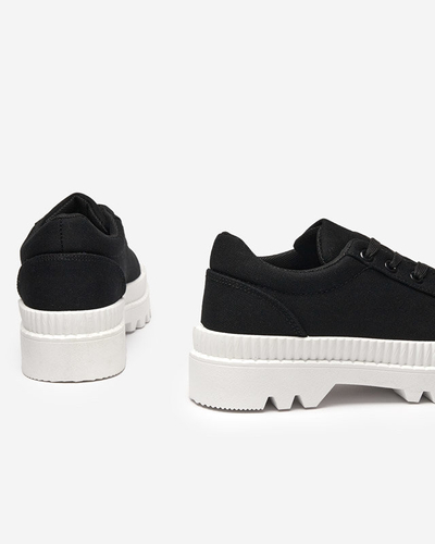 OUTLET Women's black sneakers with a white Comp sole - Footwear