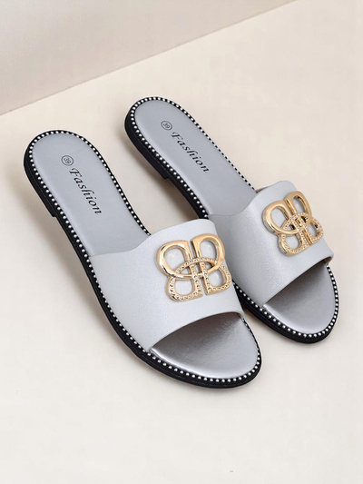 Royalfashion Women's Flat Sole Flip Flops Aura Gold