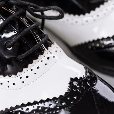 Black - white shoes in retro style Chaplin - Footwear 1