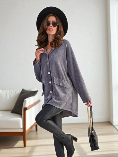 Royalfashion sieviešu kardigans ar zelta pogām LIELĀ IZMĒRA