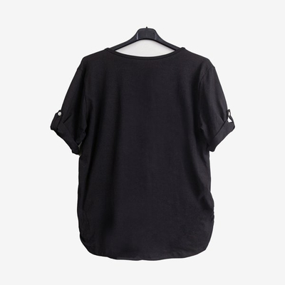 Black tunic with flowers - Blouses 1