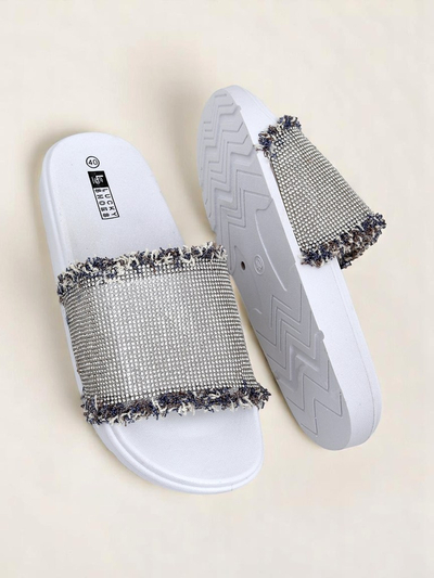 Royalfashion Women's SparkleWalk Flat Flip-Flops