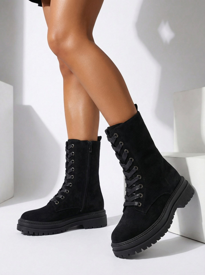 Women's Eco-Suede Worker Boots Molistea